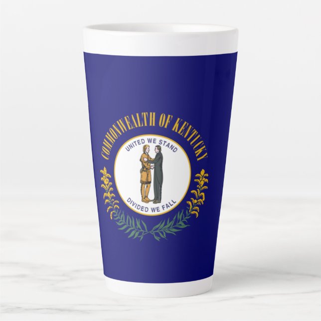 Kentucky: Bluegrass Commonwealth US State Flag Latte Mug (Front)