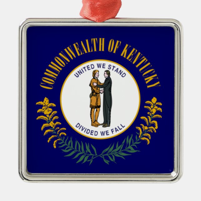 Kentucky: Bluegrass Commonwealth US State Flag Metal Ornament (Front)