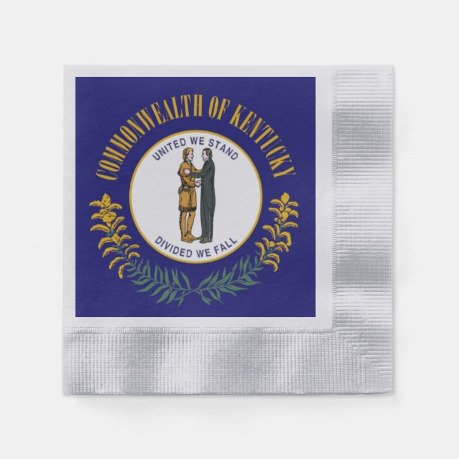 Kentucky: Bluegrass Commonwealth US State Flag Napkins (Front)