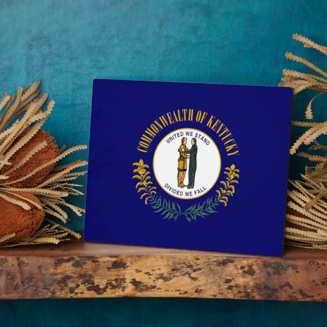 Kentucky: Bluegrass Commonwealth US State Flag Plaque (Side)