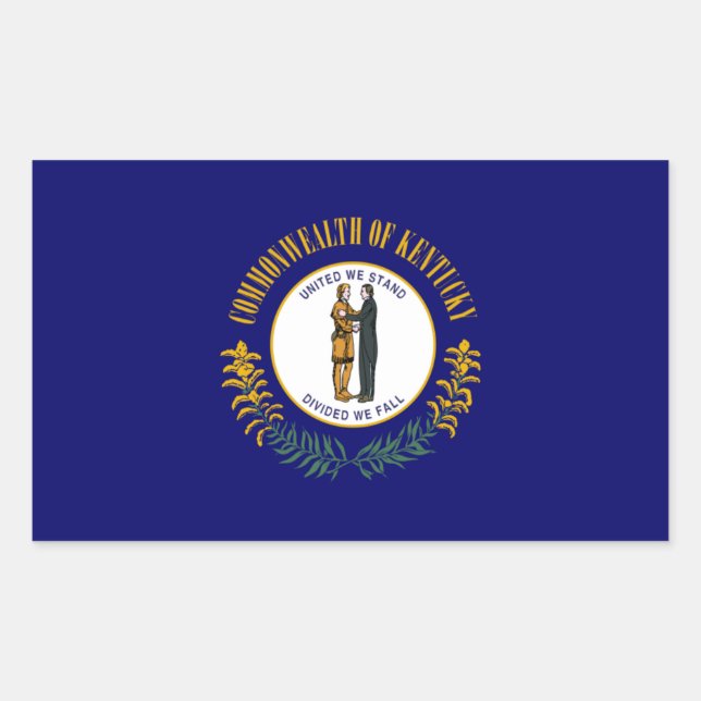 Kentucky: Bluegrass Commonwealth US State Flag Rectangular Sticker (Front)