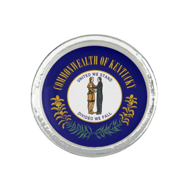 Kentucky: Bluegrass Commonwealth US State Flag Ring (Front)