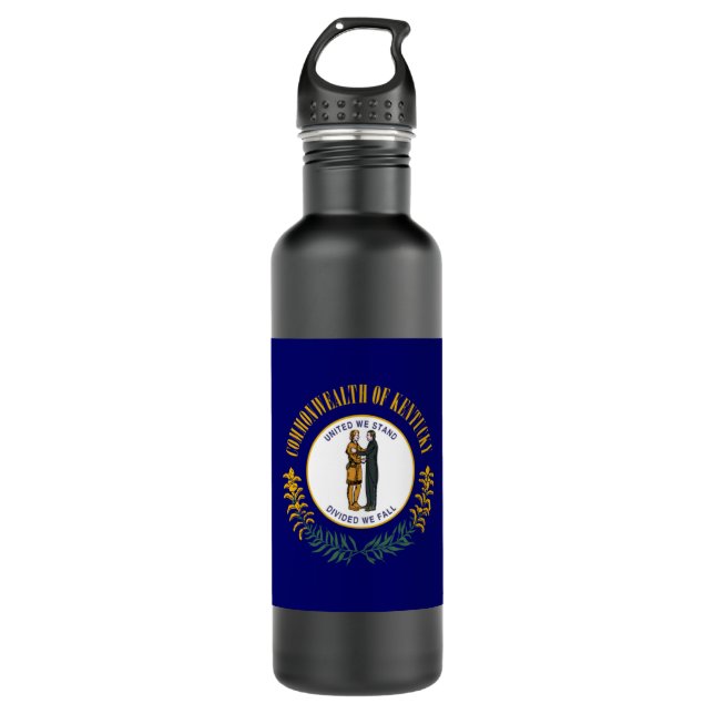 Kentucky: Bluegrass Commonwealth US State Flag Stainless Steel Water Bottle (Front)