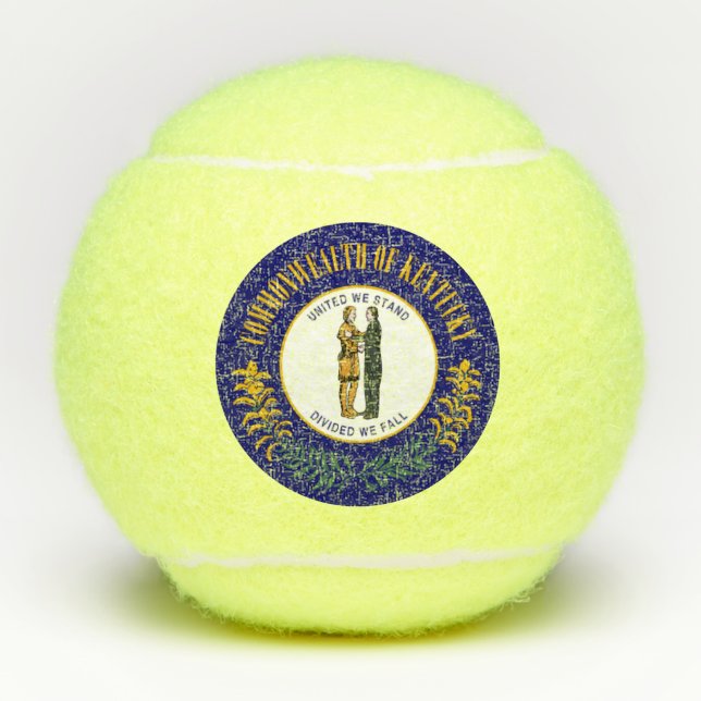 Kentucky: Bluegrass Commonwealth US State Flag Tennis Balls (Front)