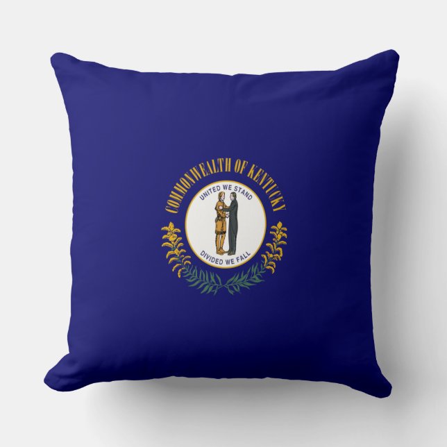 Kentucky: Bluegrass Commonwealth US State Flag Throw Pillow (Front)