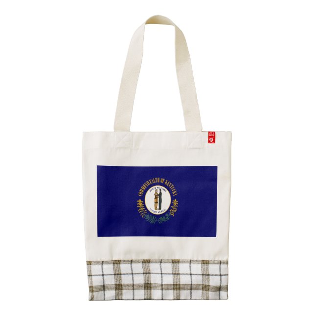 Kentucky: Bluegrass Commonwealth US State Flag Zazzle HEART Tote Bag (Back)