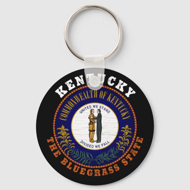 KENTUCKY BLUEGRASS STATE FLAG KEYCHAIN (Front)
