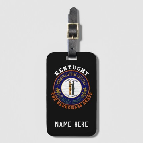 KENTUCKY BLUEGRASS STATE FLAG LUGGAGE TAG