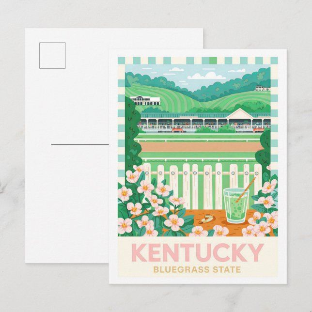 Kentucky Bluegrass State USA Summer Travel Postcard (Front/Back)