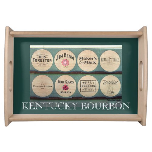Kentucky Bourbon Barrel Lids Photo Serving Tray