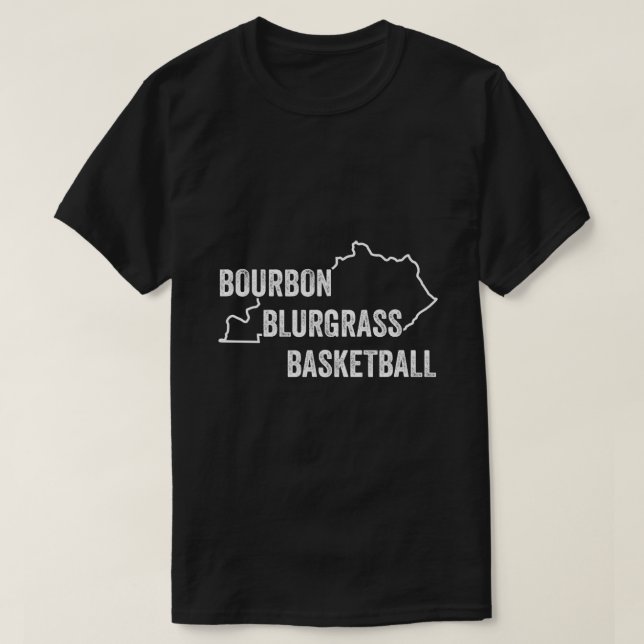 Kentucky Bourbon Bluegrass Basketball State Line S T-Shirt (Design Front)