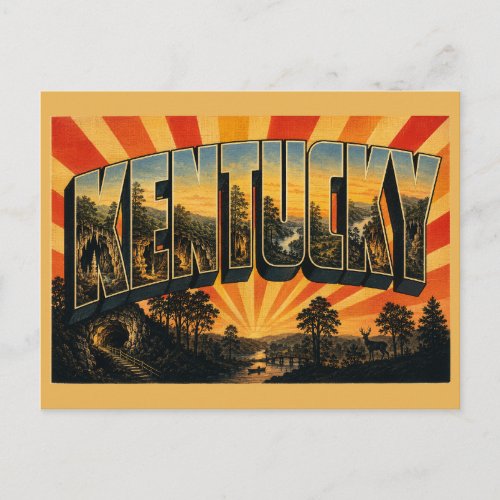 Kentucky Caves Forests River Valleys Art Postcard