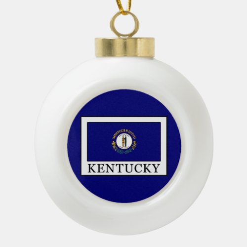 Kentucky Ceramic Ball Christmas Ornament