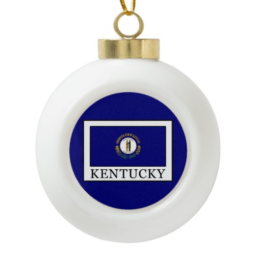 Kentucky Ceramic Ball Christmas Ornament