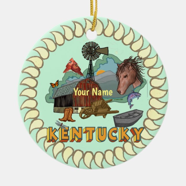 Kentucky Ceramic Ornament (Front)