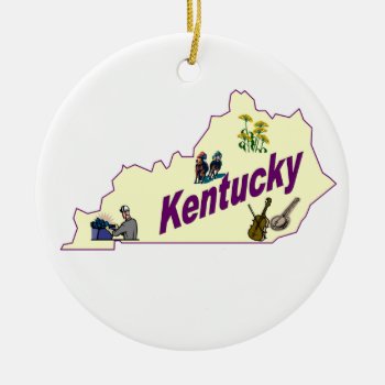 Kentucky Christmas Tree Ornament by slowtownemarketplace at Zazzle
