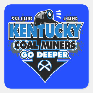 KENTUCKY COAL MINERS GO DEEPER SQUARE STICKER