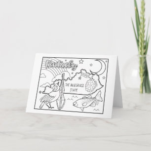 kentucky color me collage holiday card