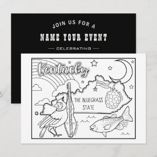 kentucky color me collage invitation