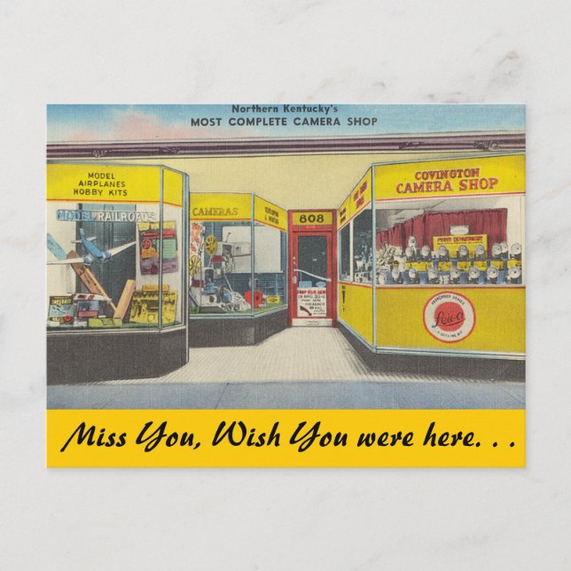 Kentucky, Covington Camera Shop Postcard (Front)
