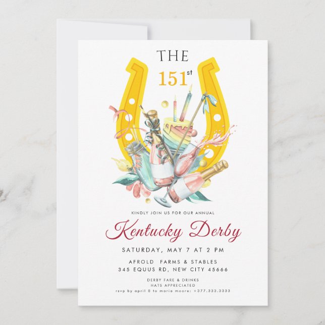 Kentucky Derby 151st Invitation with Horseshoe (Front)