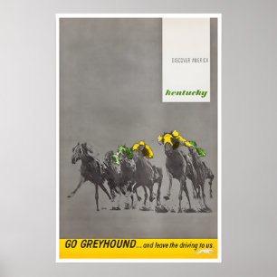 Kentucky Derby Art Horse Racing Print Greyhound