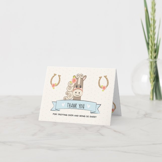 Kentucky Derby Baby Shower Thank You Cards Girl (Front)