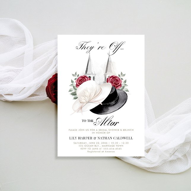 Kentucky Derby Bridal Shower Brunch Roses Towers Invitation (kentucky derby bridal shower invitation red roses churchill spires horse racing theme)
