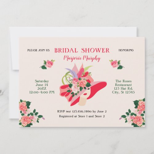 Kentucky Derby Hat Bridal Shower Invitation
