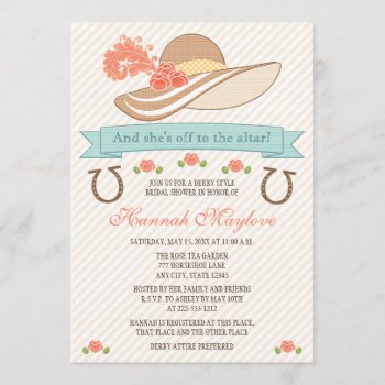Kentucky Derby Hat Bridal Shower Invitation by OccasionInvitations at Zazzle