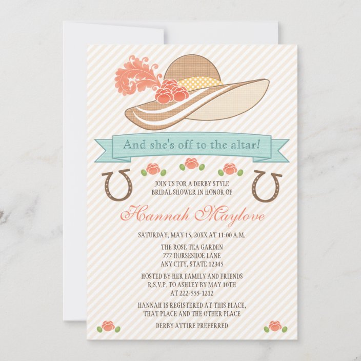 KENTUCKY DERBY HAT BRIDAL SHOWER INVITATION Zazzle