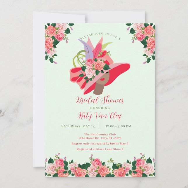 Kentucky Derby Hat Bridal Shower Invitation (Front)