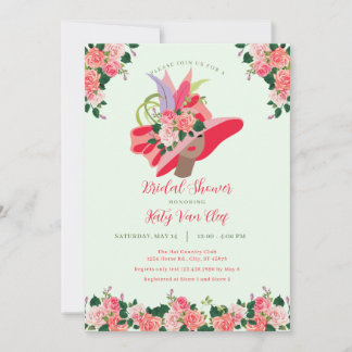 Kentucky Derby Hat Bridal Shower Invitation