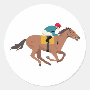 Kentucky Derby Horse Rider Classic Round Sticker