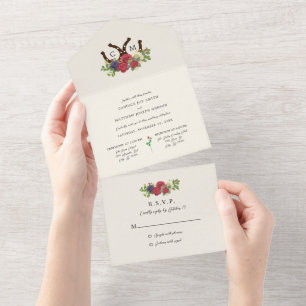 Kentucky Derby Inspired All in One Wedding Invite