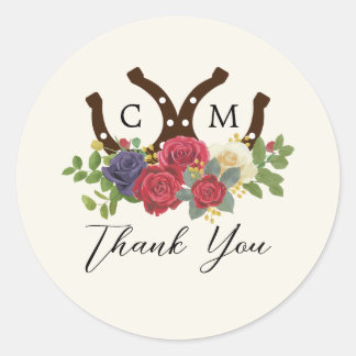 Kentucky Derby Inspired Wedding Classic Round Sticker