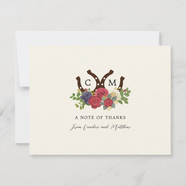 Kentucky Derby Inspired Wedding Thank You Card (Front)