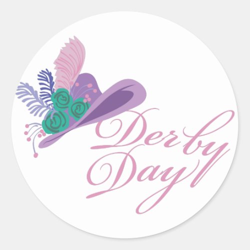Kentucky Derby Ladies Hat Derby Day Classic Round Sticker