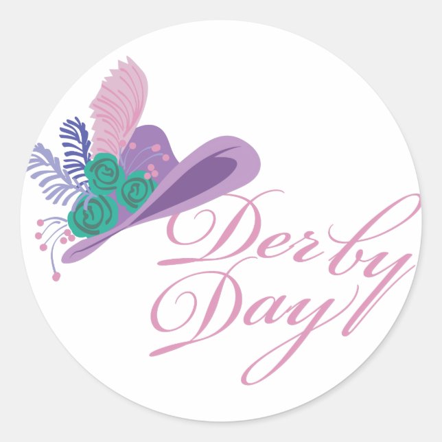 Kentucky Derby Ladies Hat Derby Day Classic Round Sticker (Front)