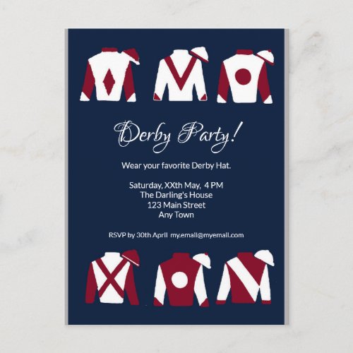 Kentucky Derby Party Invitation Postcard