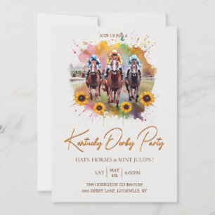 Kentucky Derby Party Invitation Watercolor Horse R