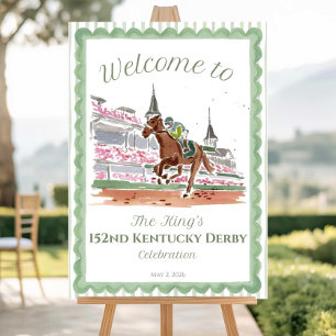 Kentucky Derby Party Welcome Sign Horse Race View