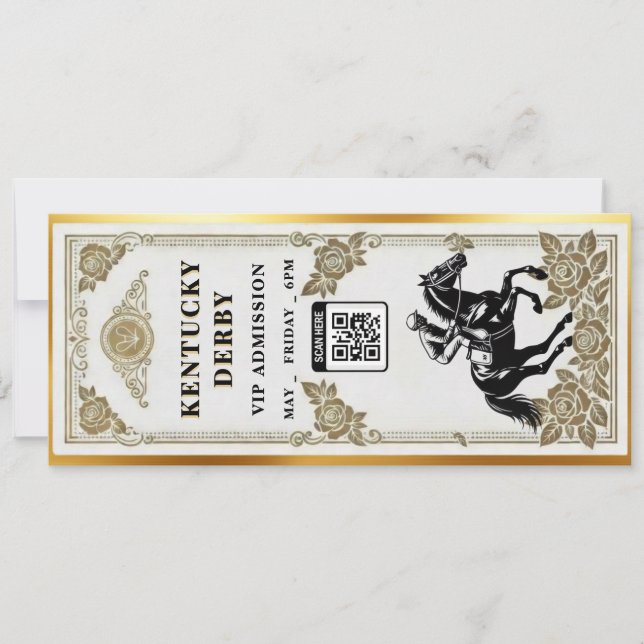 Kentucky Derby VIP Ticket Invitation Template (Front)