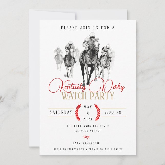 Kentucky Derby Watch Party Invitation (Front)