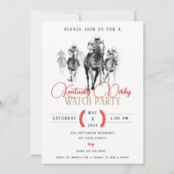 Kentucky Derby Watch Party Invitation by Pixabelle at Zazzle