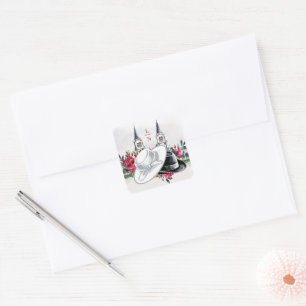 Kentucky Derby Wedding Bridal Shower Roses Modern Square Sticker