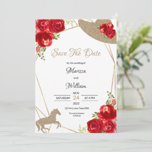 Kentucky Derby Wedding Save the Date Invitations