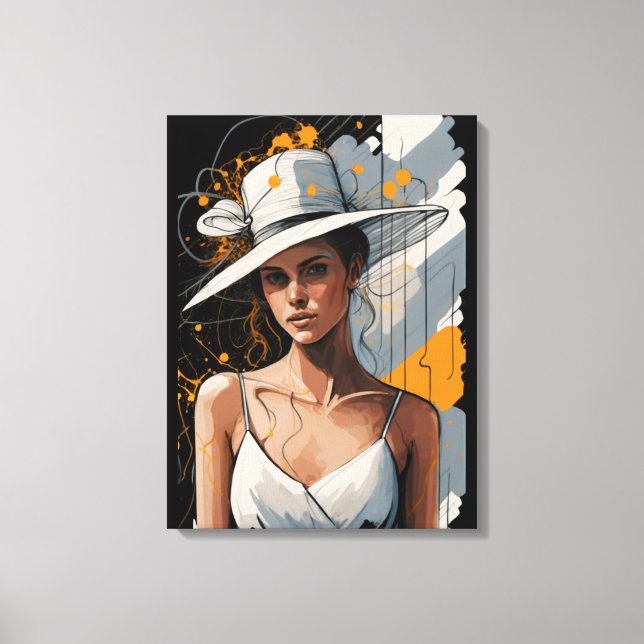 Kentucky Derby Womens Hat Canvas Wall Art Prints (Front)