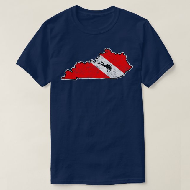 Kentucky Dive Flag Scuba Diving State Map Dive Fla T-Shirt (Design Front)