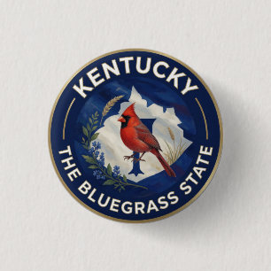 🐎 Kentucky Flag and Northern Cardinal Bluegrass Button